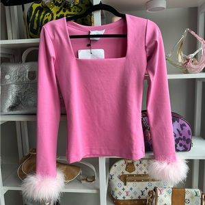 Sleeper Pink Feather Long Sleeve Top 🎀